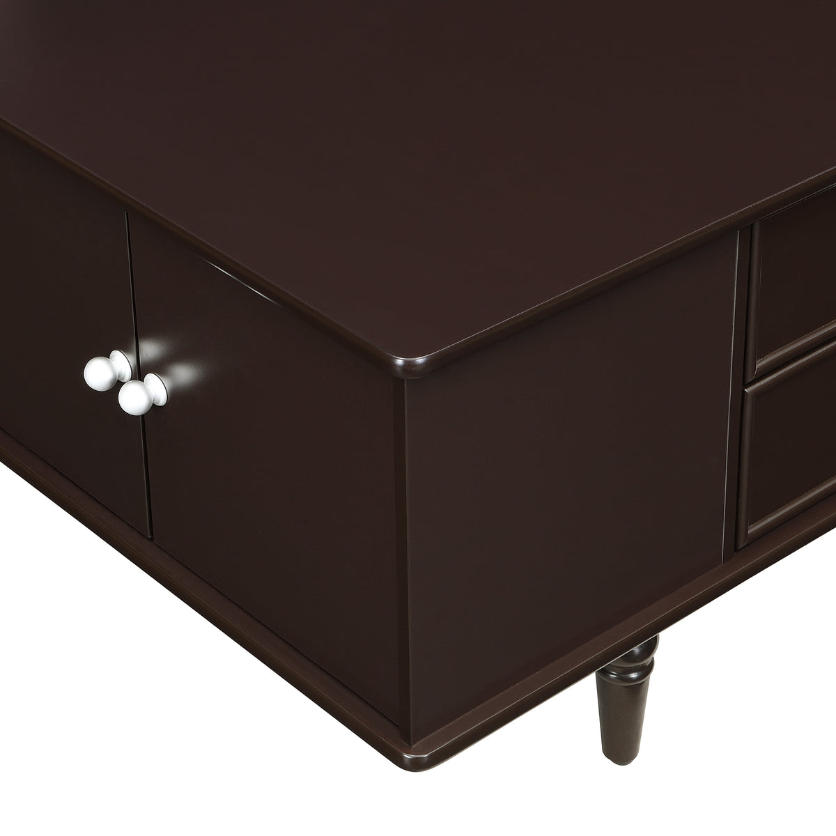 variant-group:rf-n724p286418d|Roomfitters Modern Rectangle Coffee Table with 4 Drawers and Hidden Side Storage, Solid Wood Legs, Brown