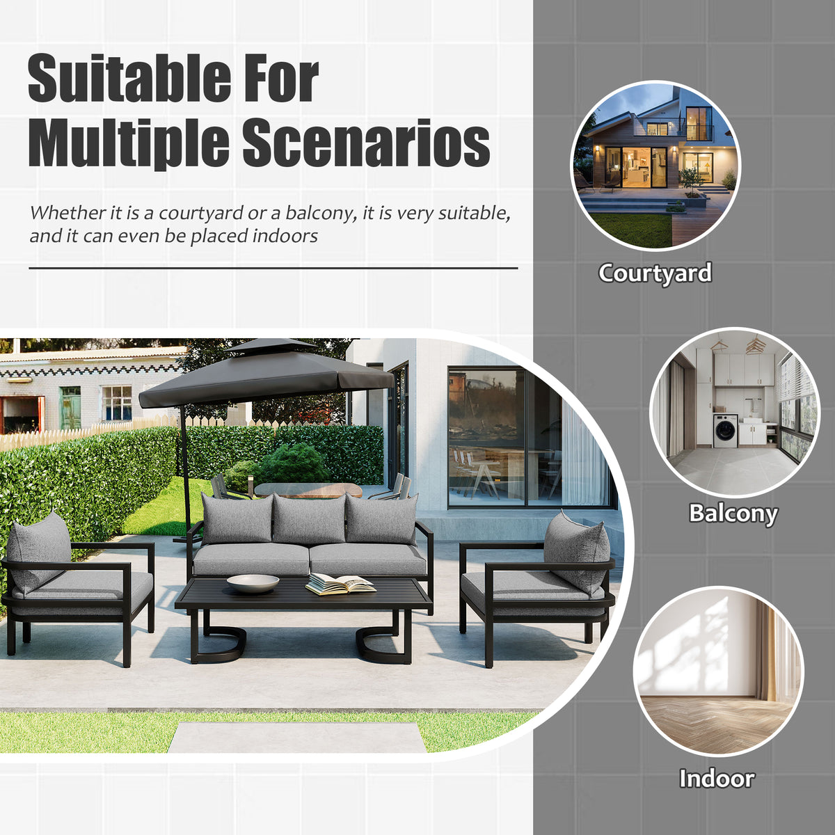 variant-group:rf-n711wy000333aae|Roomfitters Outdoor Steel Sofa Set, Waterproof and Rust-Resistant, Patio Furniture for Garden, Light Gray