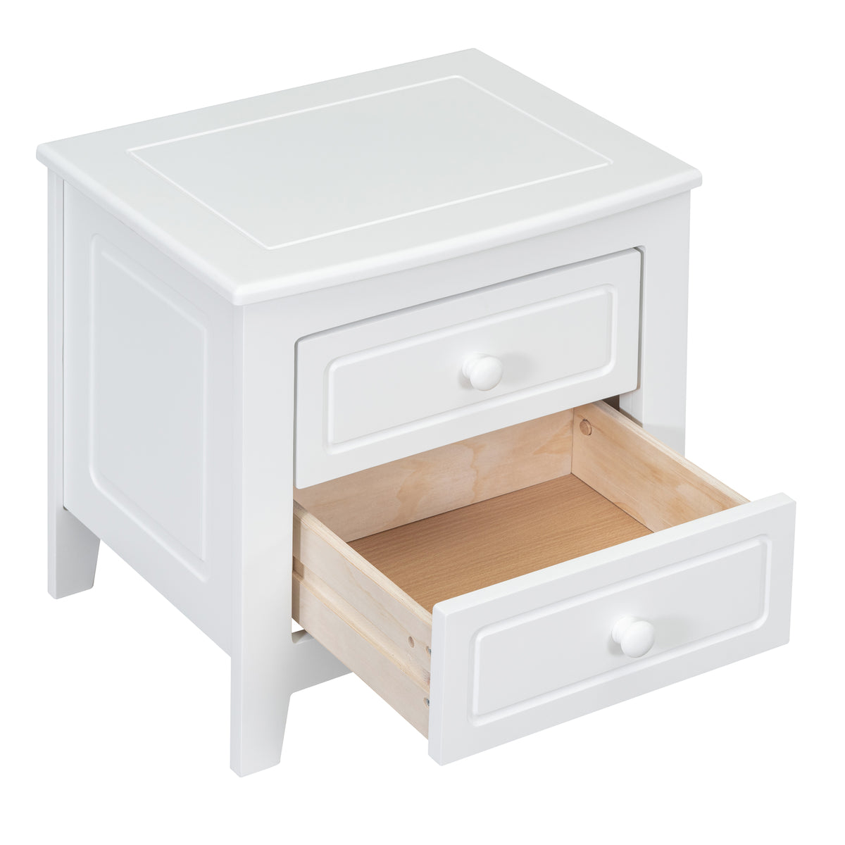 variant-group:rf-n733wf308187aak|Roomfitters 2-Drawer Nightstand for Bedroom, Mid-Century Retro Bedside Table with Classic Design, White