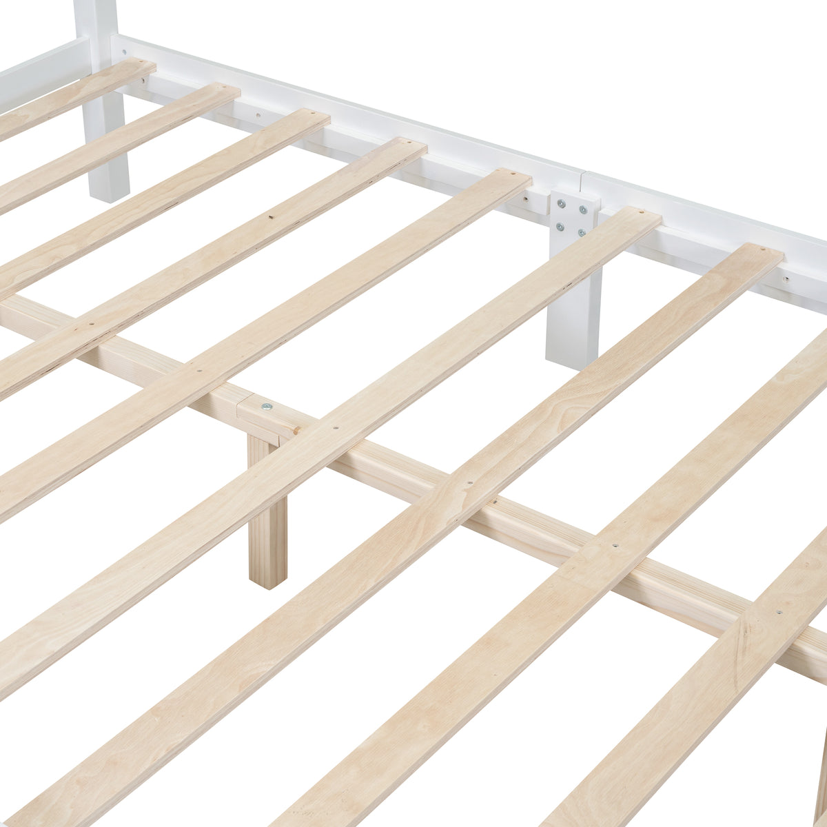 variant-group:rf-n733wf308186aak|Roomfitters Full Size Wood Platform Bed Frame, Retro Style Platform Bed with Wooden Slat Support, White, White