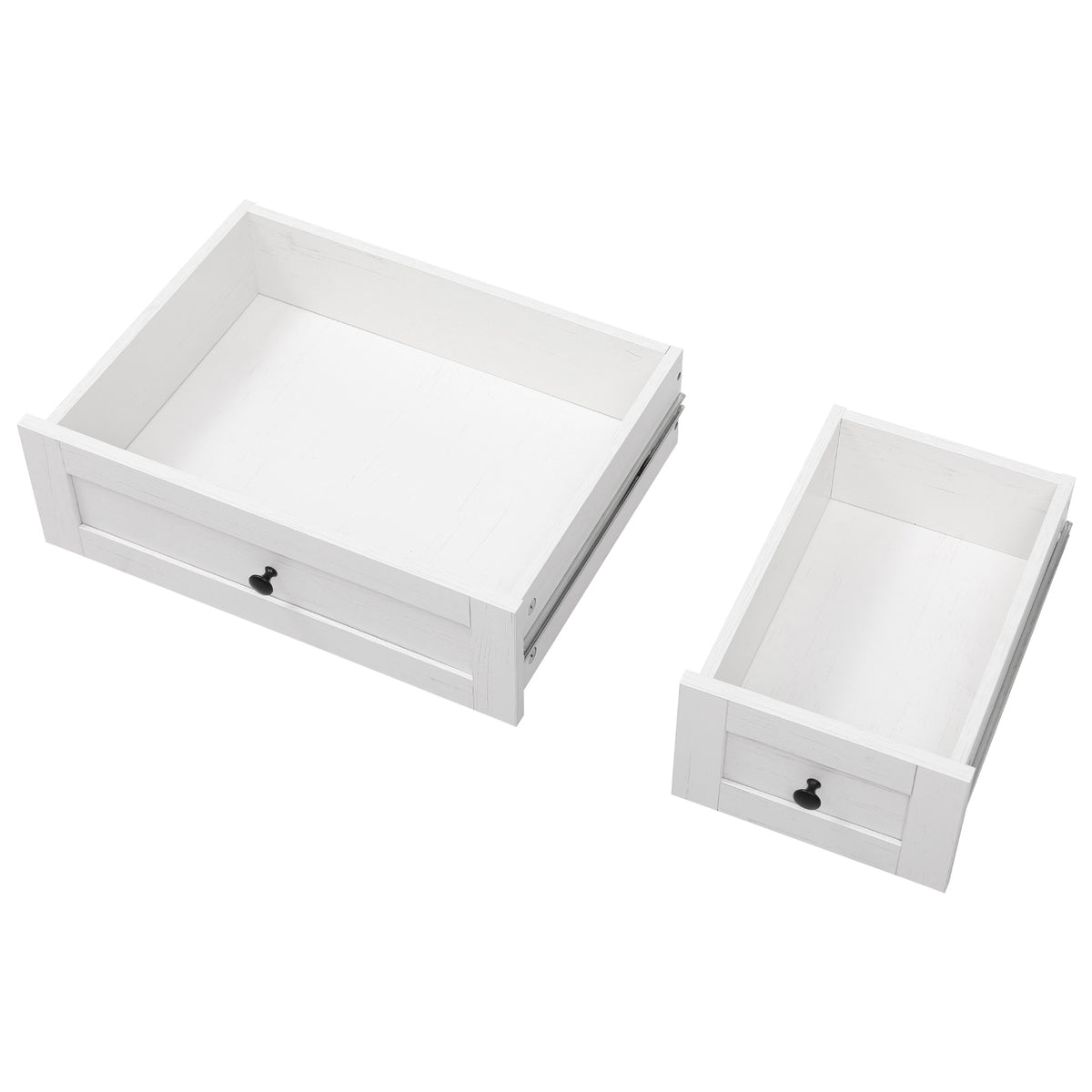 variant-group:rf-n707p263637w|Roomfitters 53" Rolling Kitchen Island with Drop Leaf, Mobile Cart with Glass Doors, 5 Side Shelves & Power Outlets, White