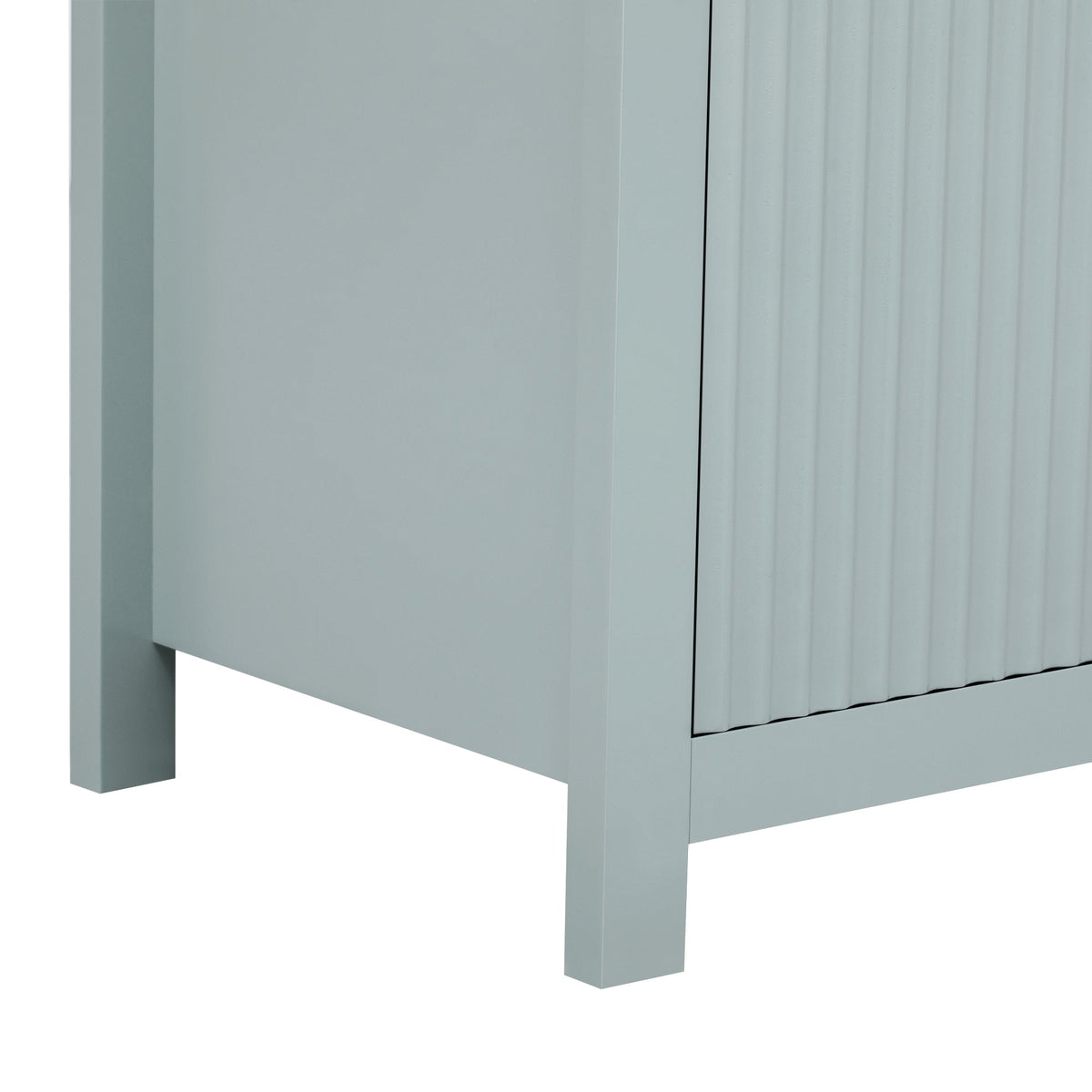 Roomfitters Sideboard Buffet Cabinet with 2 Drawers, 4 Door Mid-century Modern Fluted Storage for Kitchen & Dining Room, Cyan Roomfitters