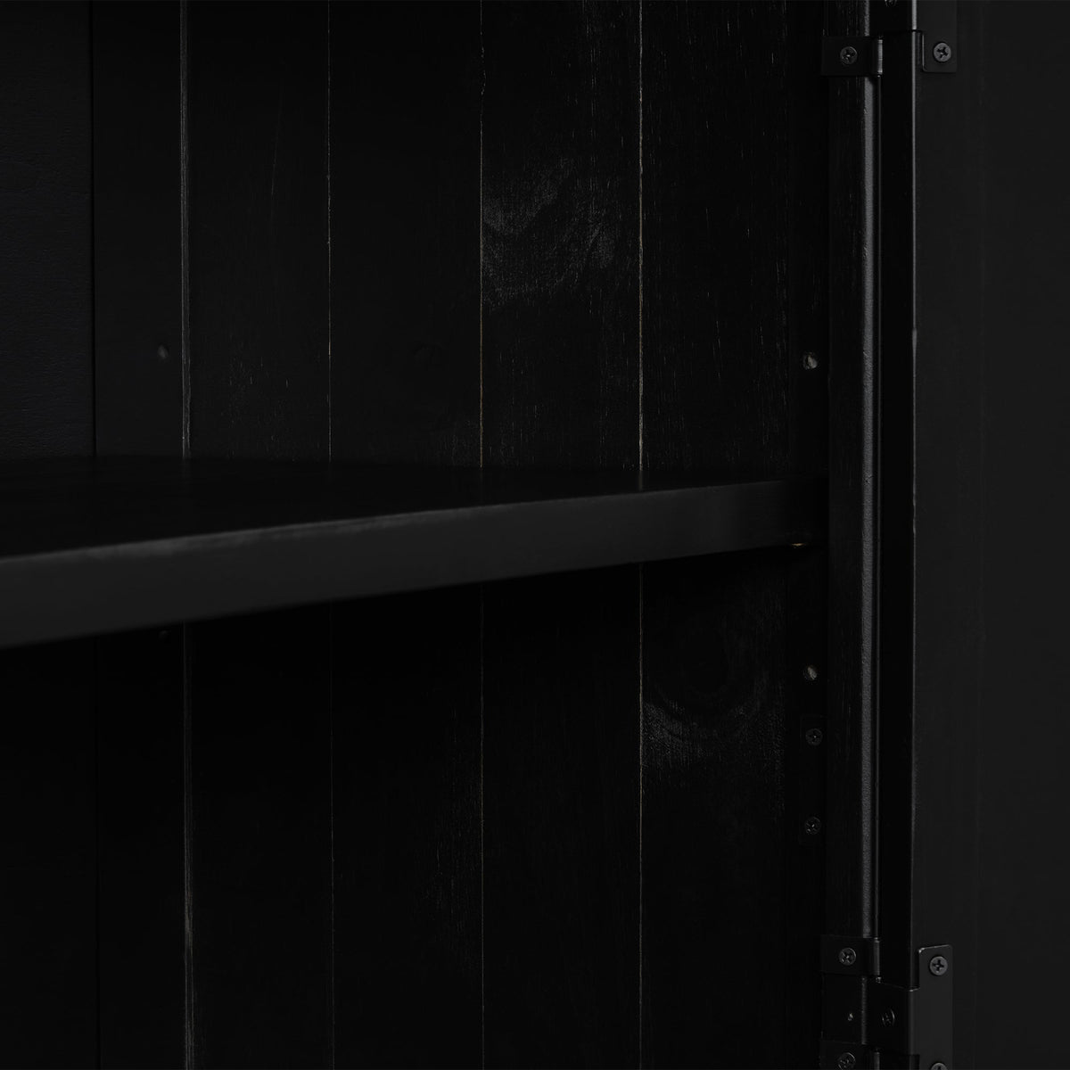 Roomfitters 40" Modern Storage Cabinet with Unique Door Design, Adjustable Shelves, Sideboard for Living Room, Black Roomfitters