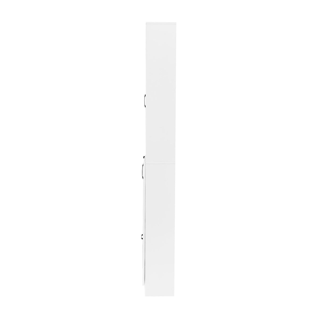 Roomfitters Entryway Bench with Shoe Cabinet and Mirror Door, Foldable Seat and 4 Hooks, White Roomfitters
