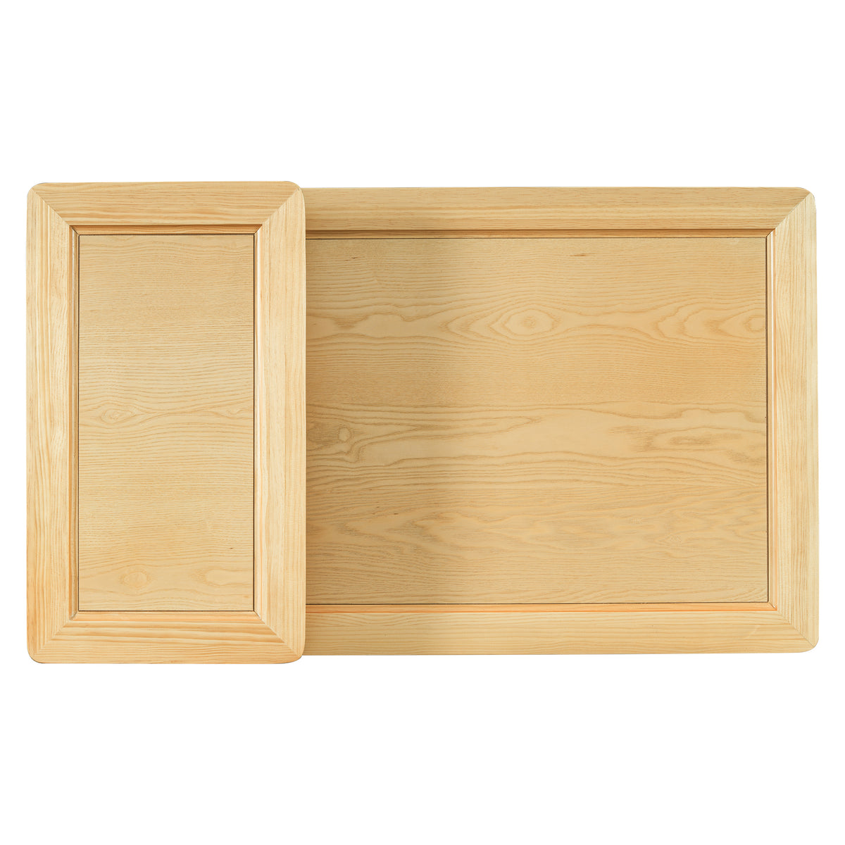 variant-group:rf-n724p232190n|Roomfitters Modern Coffee Table with Open Shelf, Dual Tabletops and Rattan Accent Storage, Natural