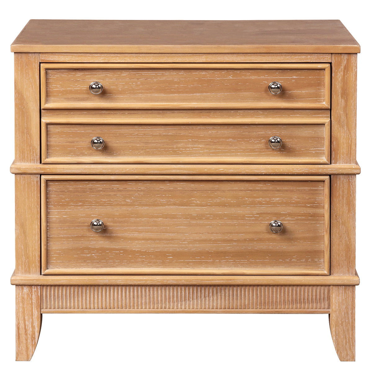 variant-group:rf-n701p183796d|Roomfitters 3 Drawer Farmhouse Wood Nightstand Side Table, Fully Assembled Bedside Accent Furniture, Felt Lined, Hazel