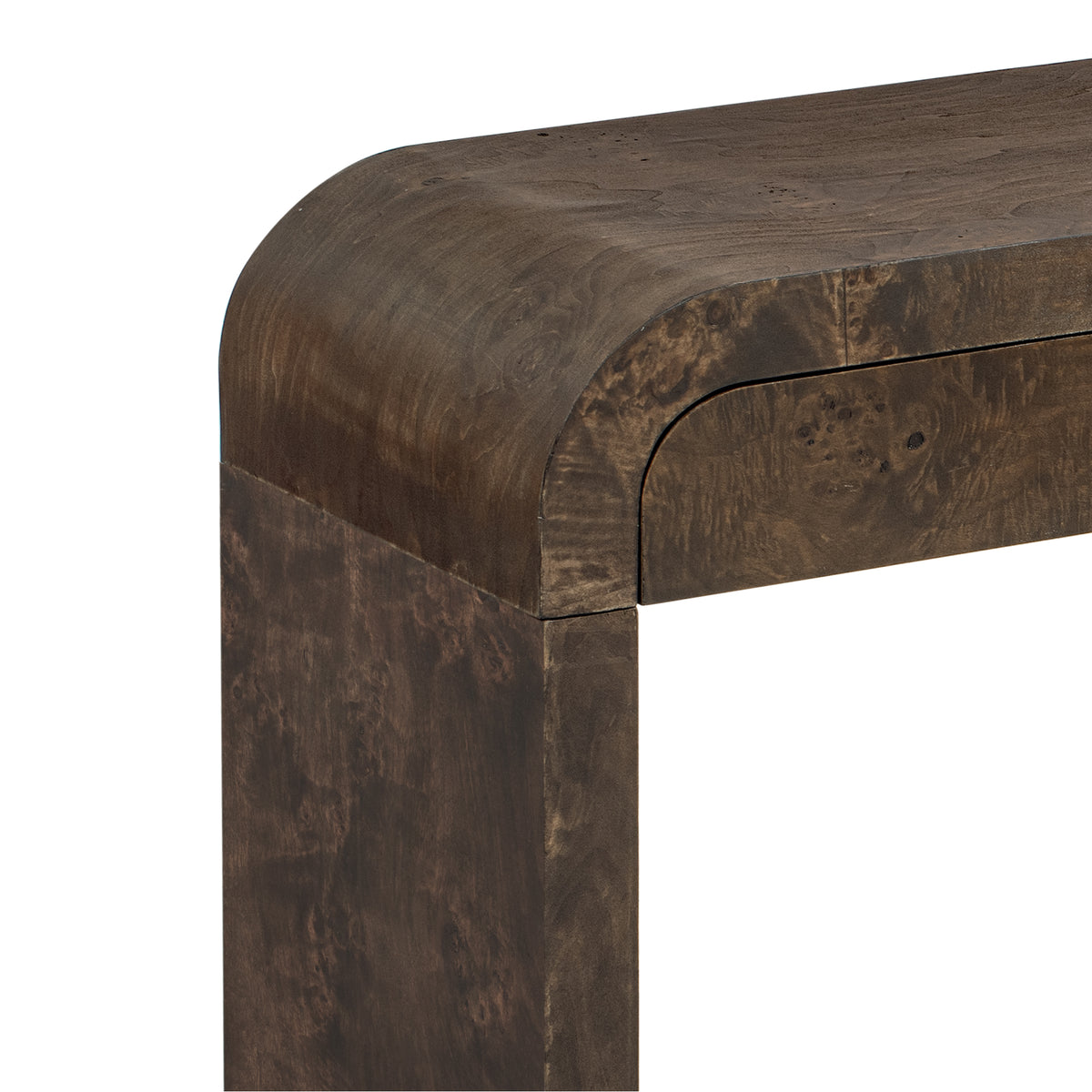 variant-group:rf-n711p216235p|Roomfitters 60'' Modern Wooden Console Table with 2 Storage Drawers, Burl Veneer Entryway Table with Metal Handles for Living Room, Hallway or Office, Dark Brown