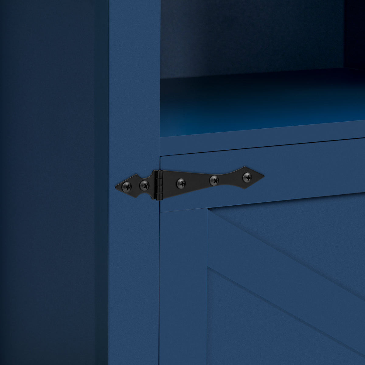variant-group:rf-n711p347407v|Roomfitters 59" Sideboard Buffet Cabinet with 4 Door & Open Storage, Modern Farmhouse Industrial Coffee Bar Station, Navy Blue