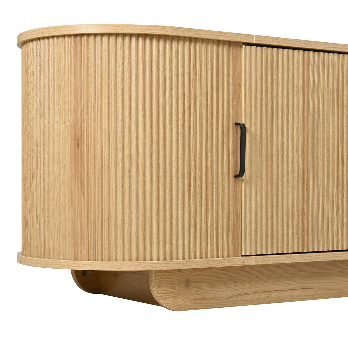 Roomfitters American Style TV Stand Console with Hidden Sliding Doors, Acacia Wood Roomfitters