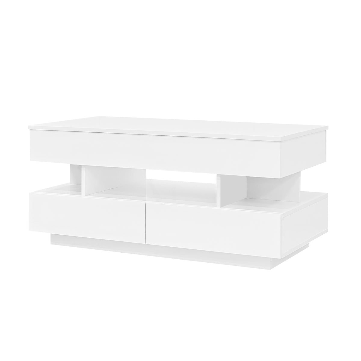 variant-group:rf-n724p290058k|Roomfitters Lift-Top Coffee Table with Hidden Storage and 2 Drawers, Multi-Functional Modern Table, White