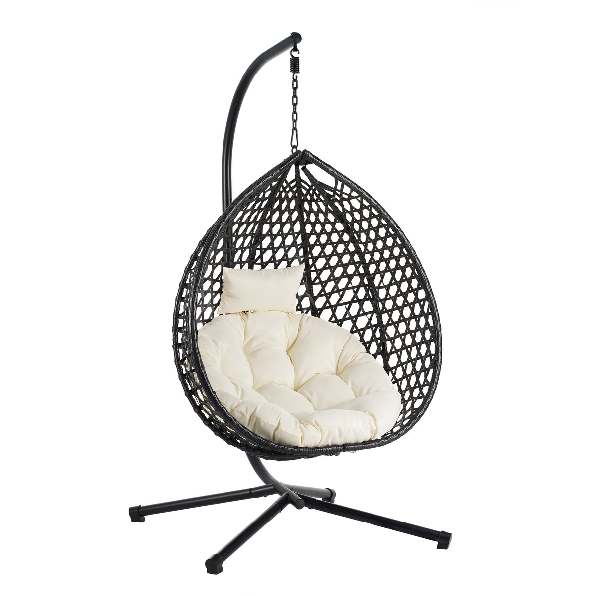 variant-group:rf-n711p255131a|Roomfitters Versatile Hanging Egg Chair for Indoor and Outdoor Use, Black+Beige
