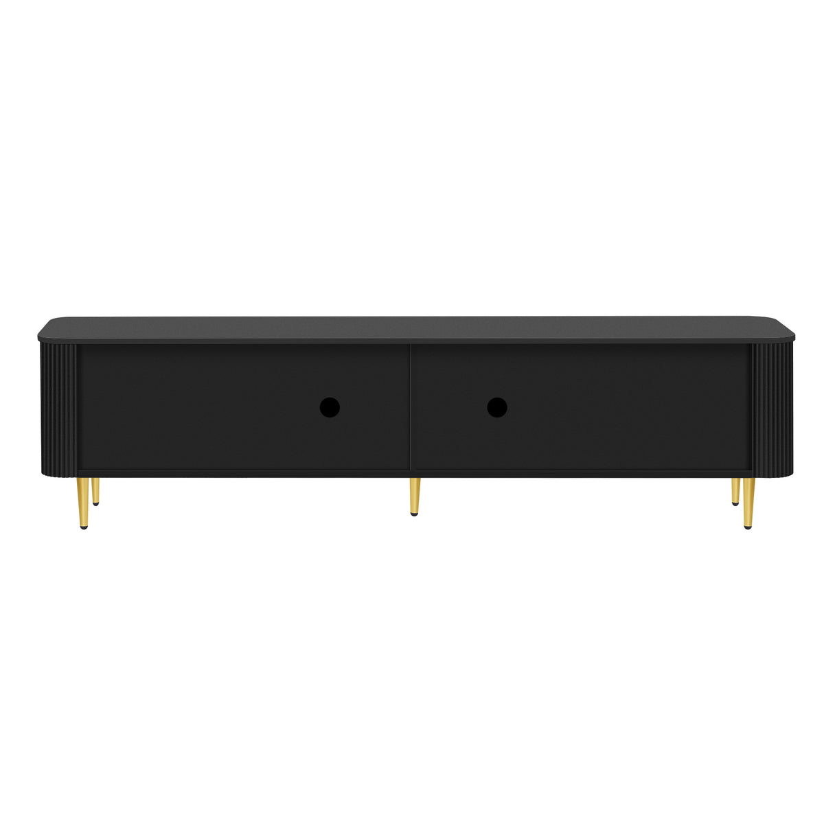variant-group:rf-n724sj000143aab|Roomfitters Minimalist TV Stand for up to 85 Inch TV, Entertainment Center with Four Spacious Cabinets, Black