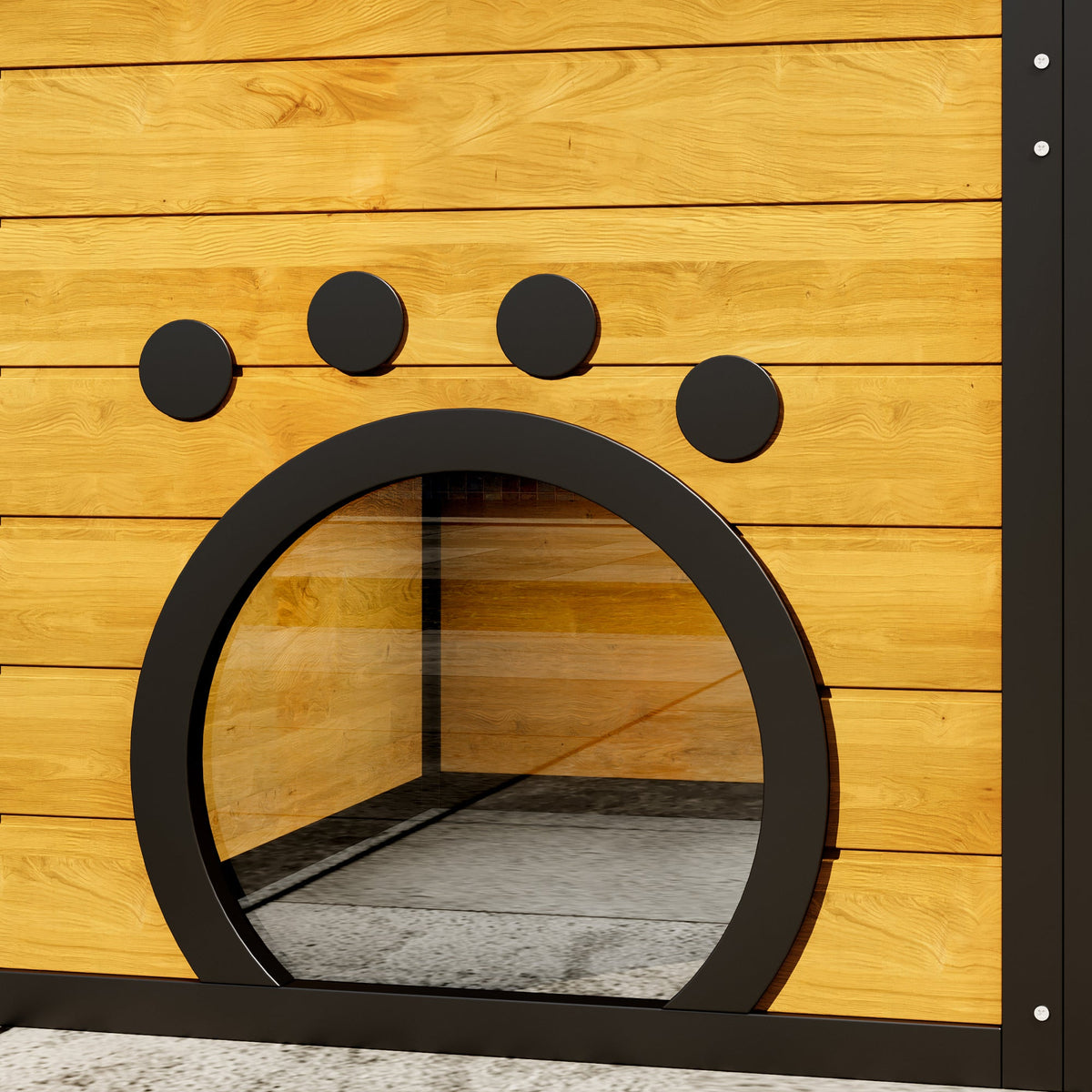 Roomfitters Large Outdoor Cat Catio Enclosure Weatherproof Attached to Window Multi-Tier Cat House Brown Roomfitters