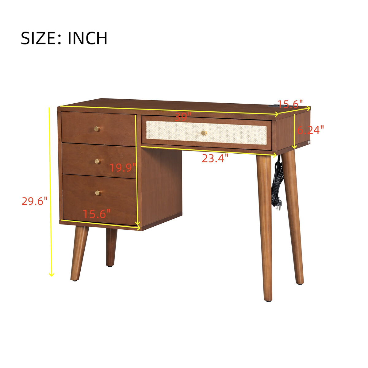Roomfitters Wooden Nightstand with Two Storage Cabinets, End Table for Bedroom, White and Pink