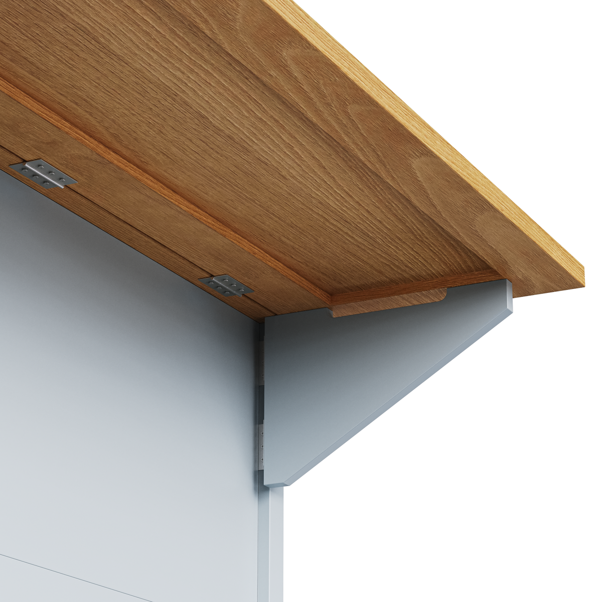 Roomfitters 52" Kitchen Island with Wood Top, 5 Storage Drawers and Cabinet, Mobile Cart with Gold Hardware, Blue-Grey