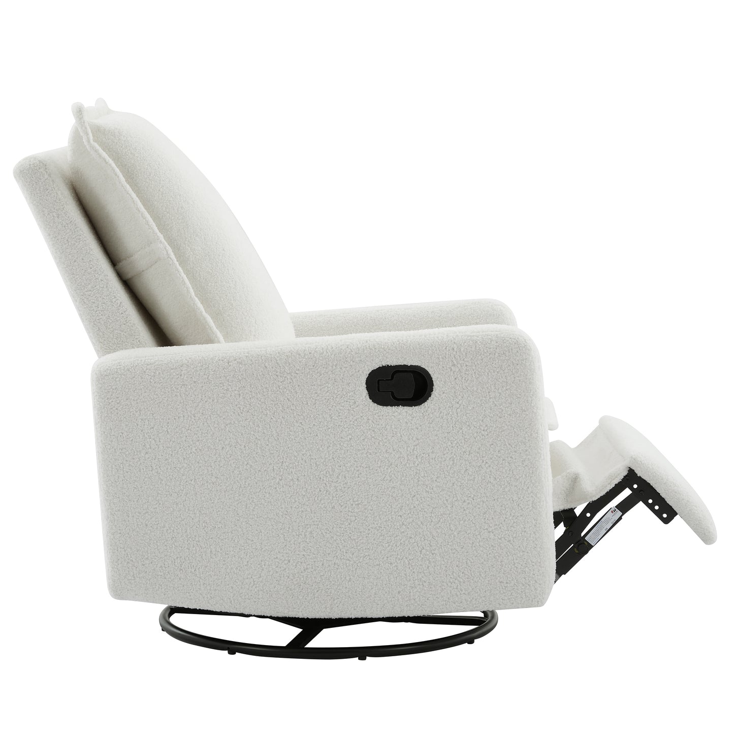 variant-group:rf-n701p348238k|Roomfitters Swivel Rocker Recliner Chair, Glider Rocking Armchair, Teddy Fleece Nursery Reclining Lounge Accent Chair, White