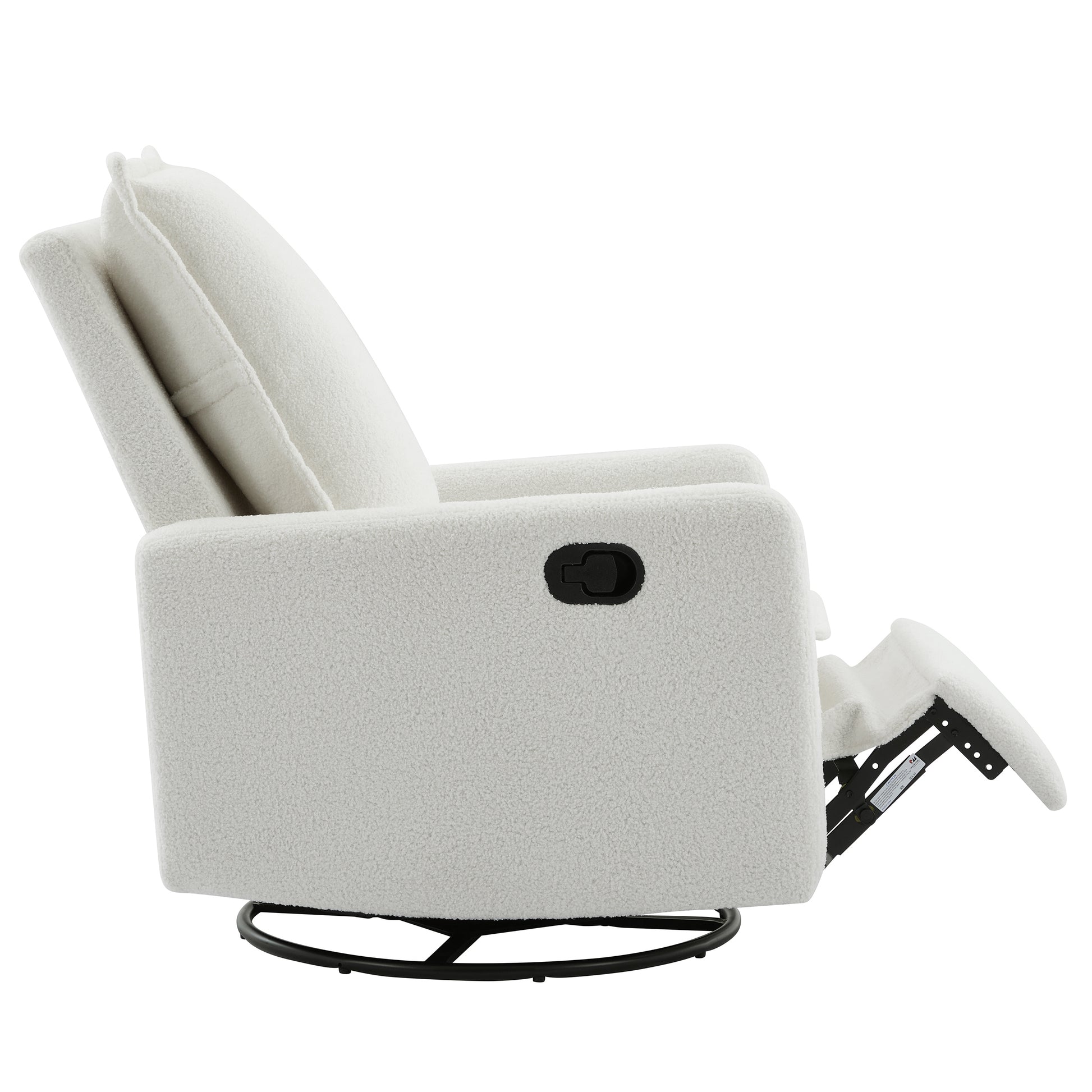 variant-group:rf-n701p348238k|Roomfitters Swivel Rocker Recliner Chair, Glider Rocking Armchair, Teddy Fleece Nursery Reclining Lounge Accent Chair, White