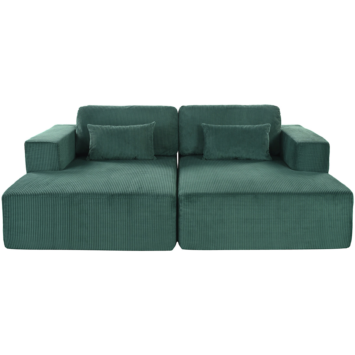 variant-group:rf-n711wy000449aac|Roomfitters Corduroy Double Sofa Bed with Pillows, Modern Convertible Couch for Living Room, Apartment, Green