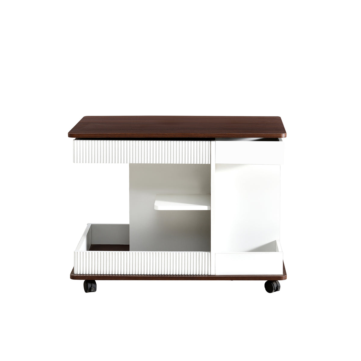variant-group:rf-n724p292505k|Roomfitters Adjustable Sofa Side Table with Lift-Top, Rotating Surface and Storage on Wheels for Small Spaces, Brown
