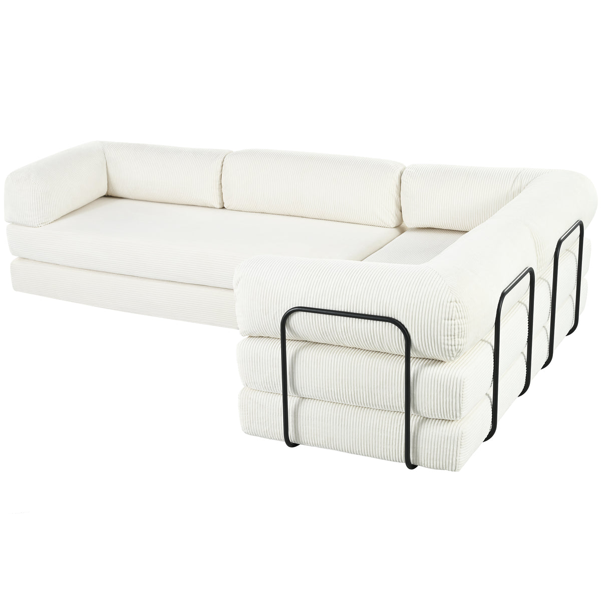 variant-group:rf-n711wy000448aaa|Roomfitters L-Shaped Modular Sectional Sofa in Corduroy Fabric, Modern Couch for Living Room and Apartment, Beige