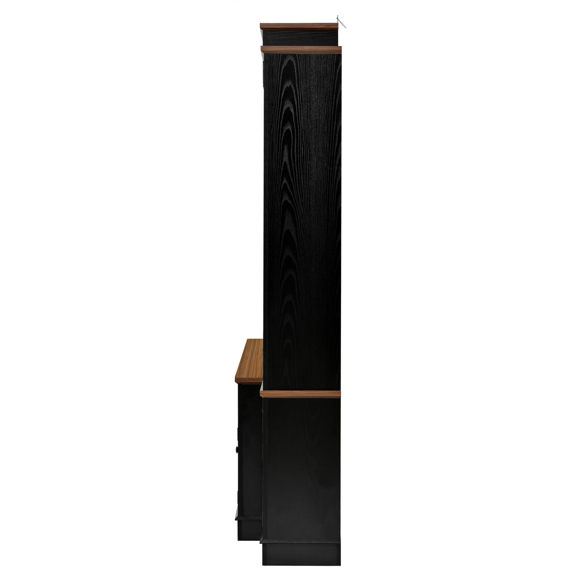 variant-group:rf-n724sj000154aab|Roomfitters 98.8"W Farmhouse Wall Unit Entertainment Center, 4 Barn Doors, Black & Brown