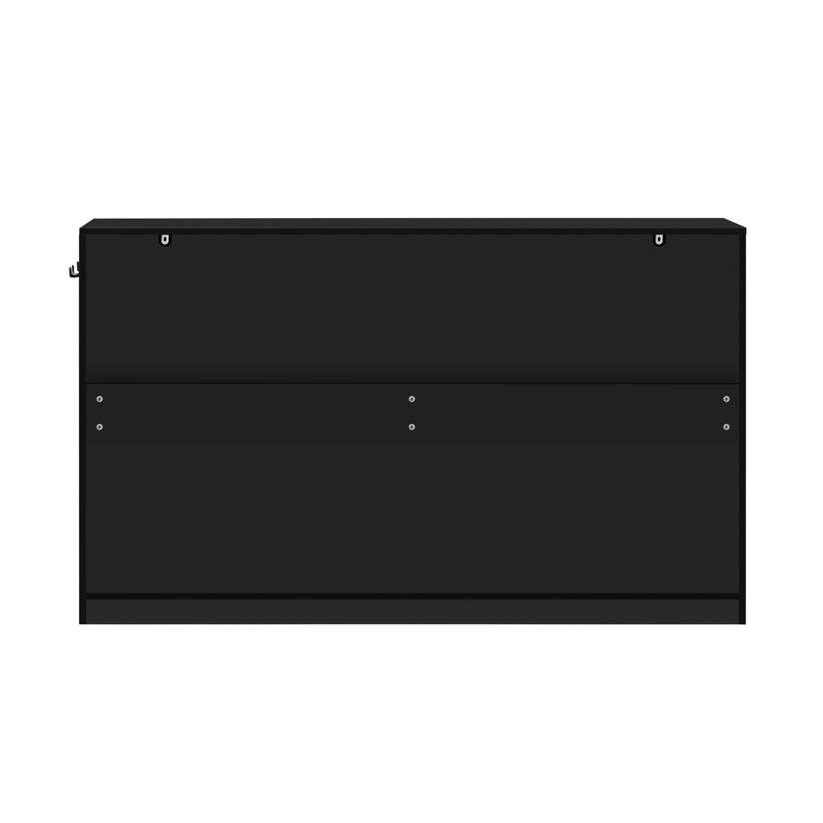 variant-group:rf-n711p345213b|Roomfitters 59.1" Farmhouse Sideboard Buffet Cabinet with 3 Drawers and 4 Doors, Kitchen Storage with Open Shelf, Black
