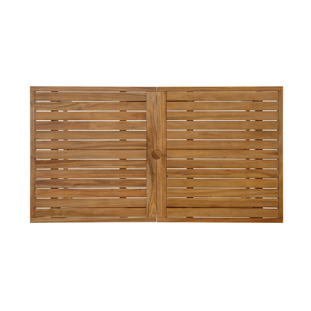 variant-group:rf-n711wy000477aao|Roomfitters Farmhouse 5-Piece Outdoor Dining Set for 4, 59-Inch Rectangular Table, Umbrella Hole, Natural Wood Patio