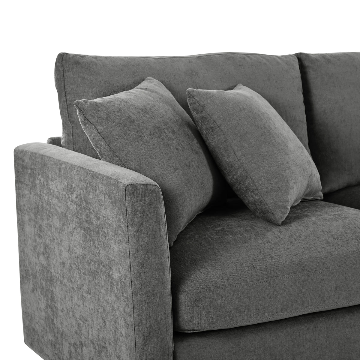 variant-group:rf-n711wy000461aae|Roomfitters 107" Chenille Fabric 3-Piece Sectional Sofa, Modern Large L-Shaped Couch with Rounded Curved Chaise, Grey