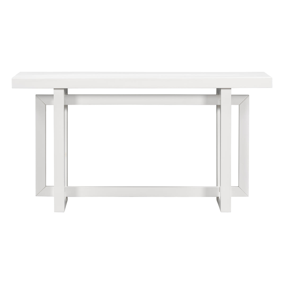 variant-group:rf-n711p410422k|Roomfitters Contemporary White Pine Veneer Extra Long Console Table with Unique Triple Rectangle Solid Wood Legs
