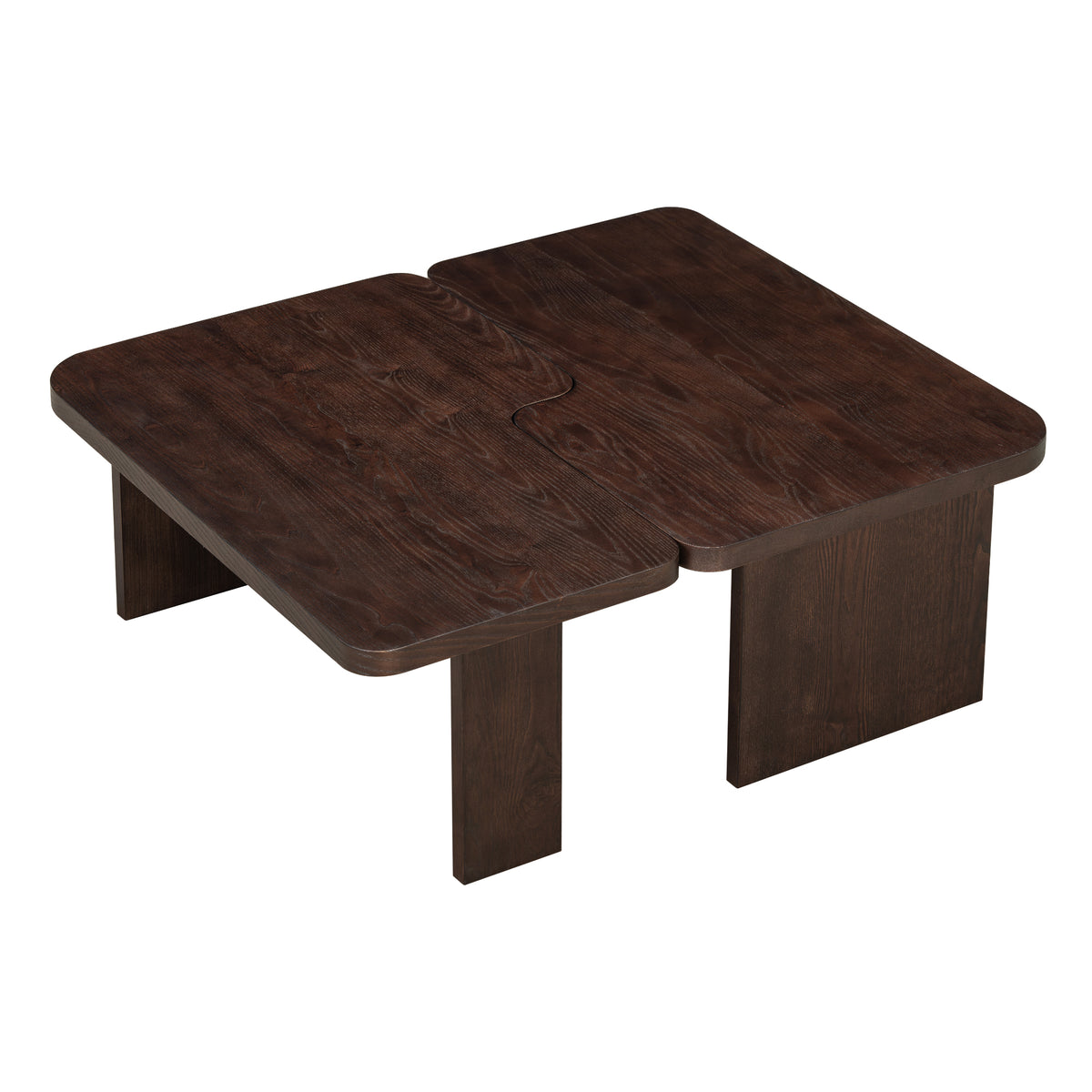 variant-group:rf-n724p232174p|Roomfitters Minimalist Coffee Table Set, Rectangular Center Table with Two-Tone Design, Espresso