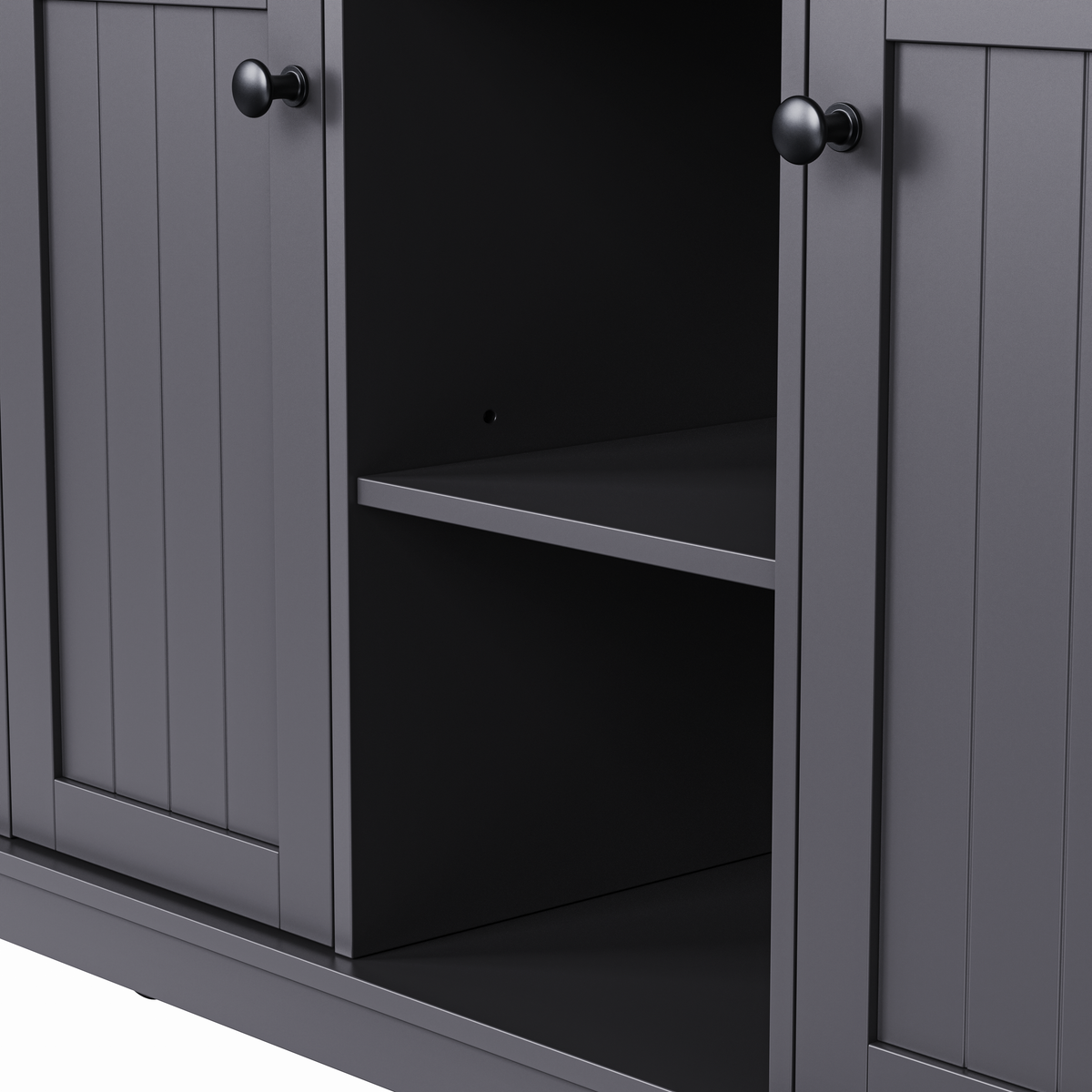 variant-group:rf-n707s003007b|Roomfitters 53" Kitchen Island with 2 Bar Stools, Drop Leaf, Power Outlet, Rolling Kitchen Cart Set with Storage, Black