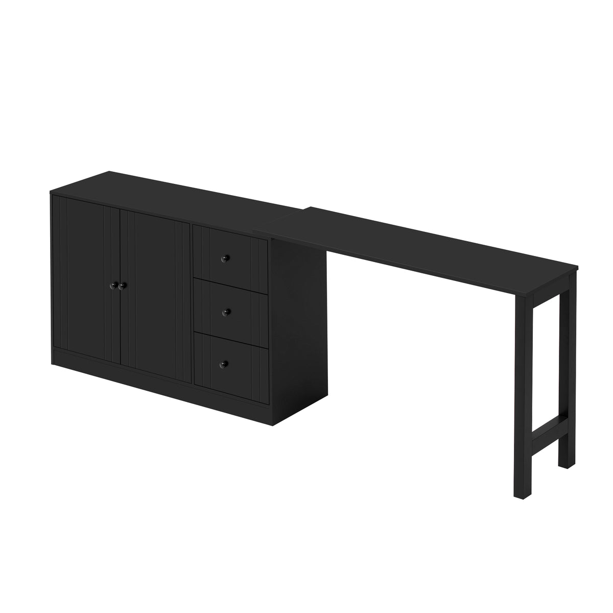 variant-group:rf-n711p334768b|Roomfitters Extendable Sideboard Buffet Cabinet with Storage, Multifunctional Console Table for Dining Room, Black