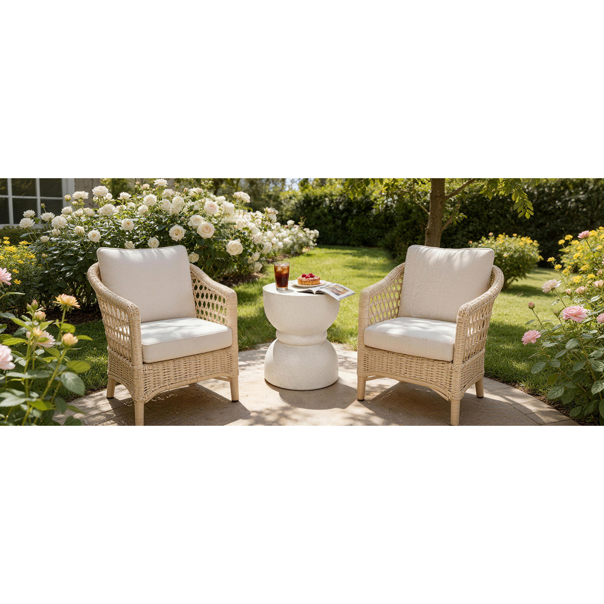 variant-group:rf-n711p422067k|Roomfitters Contemporary Beige Concrete Side Table, Rounded Waist Outdoor End Table, MgO Decorative Garden Stool
