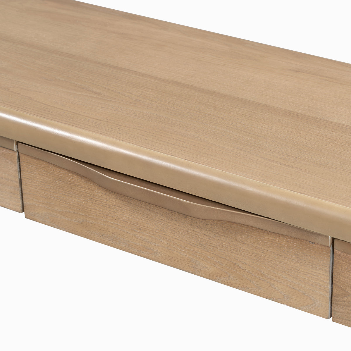 variant-group:rf-n711p401926n|Roomfitters Light Luxury Natural Oak Veneer Console Table with 3 Wavy Curved Drawers and Soft Rounded Corners