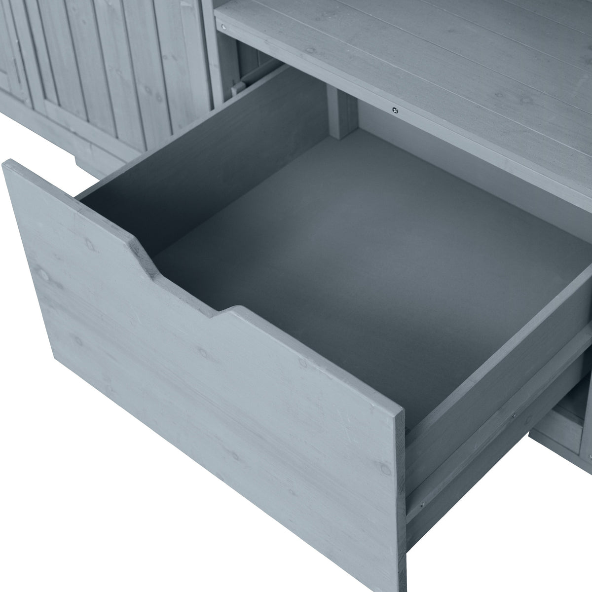 variant-group:rf-n707p392140g|Roomfitters 80.5" Extra Large Grill Cart, Outdoor Kitchen Prep Station with Stainless Steel Top & Kamado Grill Stand, Grey+Blue
