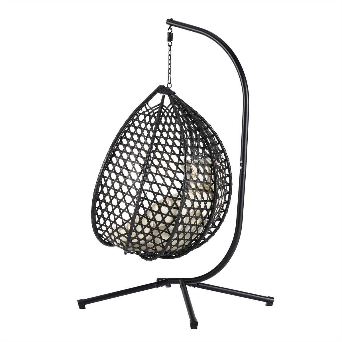 variant-group:rf-n711p255131a|Roomfitters Versatile Hanging Egg Chair for Indoor and Outdoor Use, Black+Beige