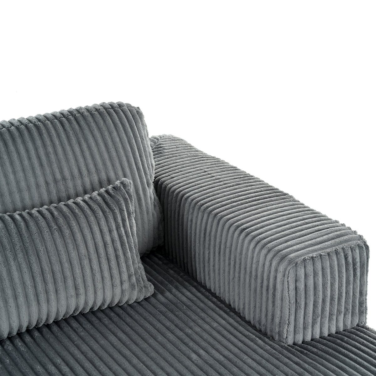 variant-group:rf-n711wy000449aae|Roomfitters Corduroy Double Sofa Bed with Pillows, Modern Convertible Couch for Living Room, Apartment, Gray