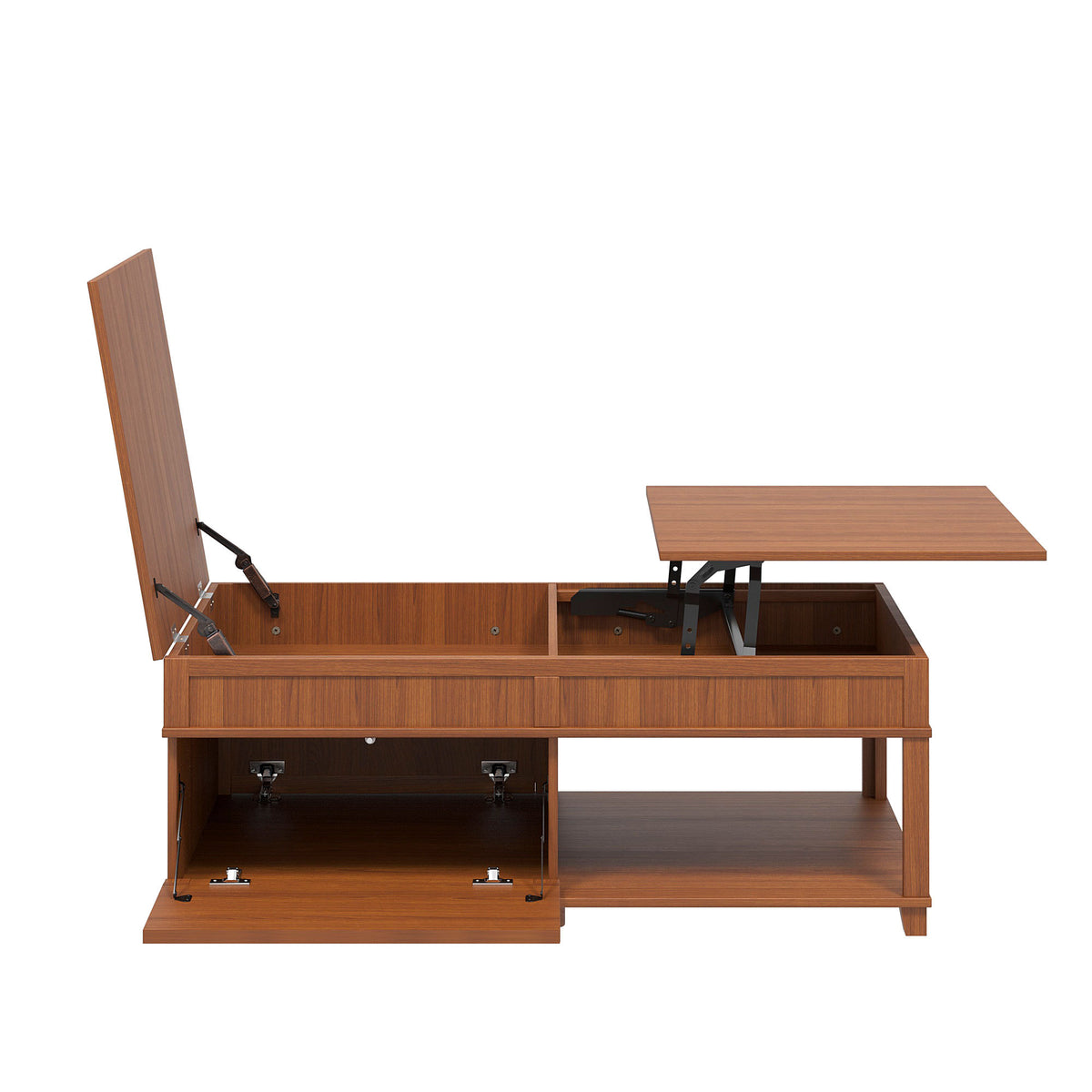variant-group:rf-n724p401355e|Roomfitters Lift-Top Coffee Table with Hidden Storage and Open Lower Shelf, Apricot Brown