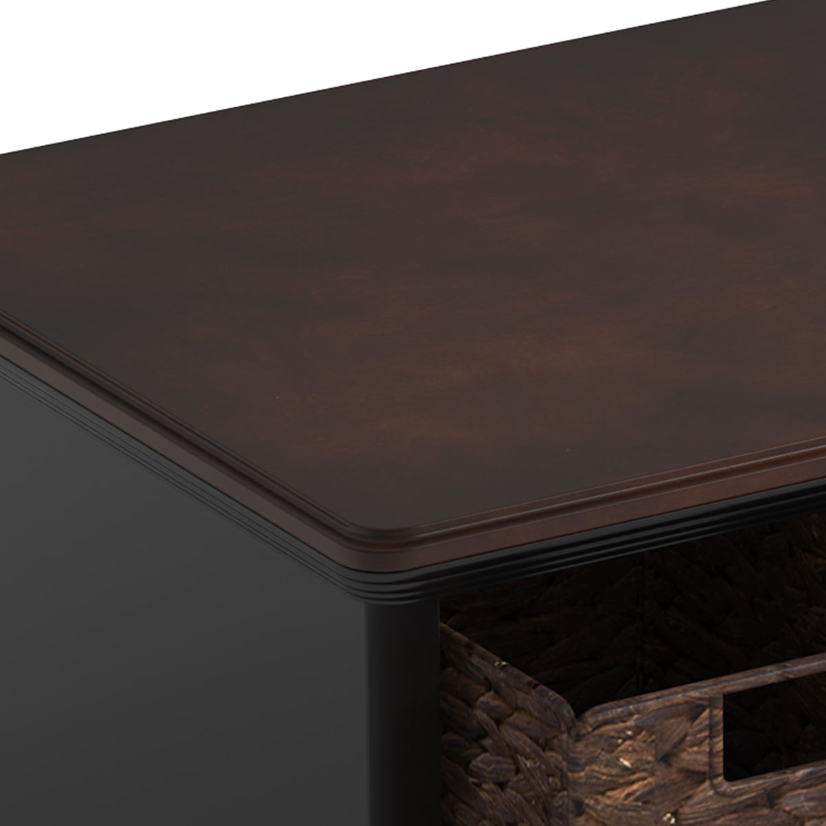variant-group:rf-n724p401353b|Roomfitters American Style Louvered Side End Table with 2 Grass Storage Baskets, Black