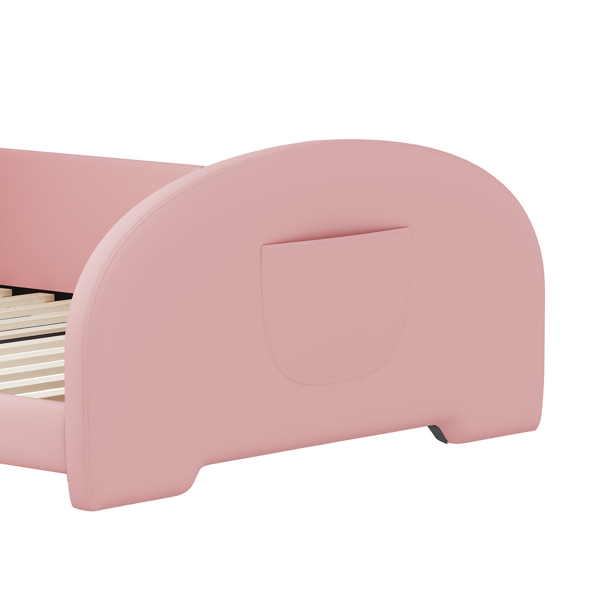 variant-group:rf-n733p198764h|Roomfitters Rabbit-Shaped Princess Twin Platform Bed with Upholstered Headboard and Footboard, Pink