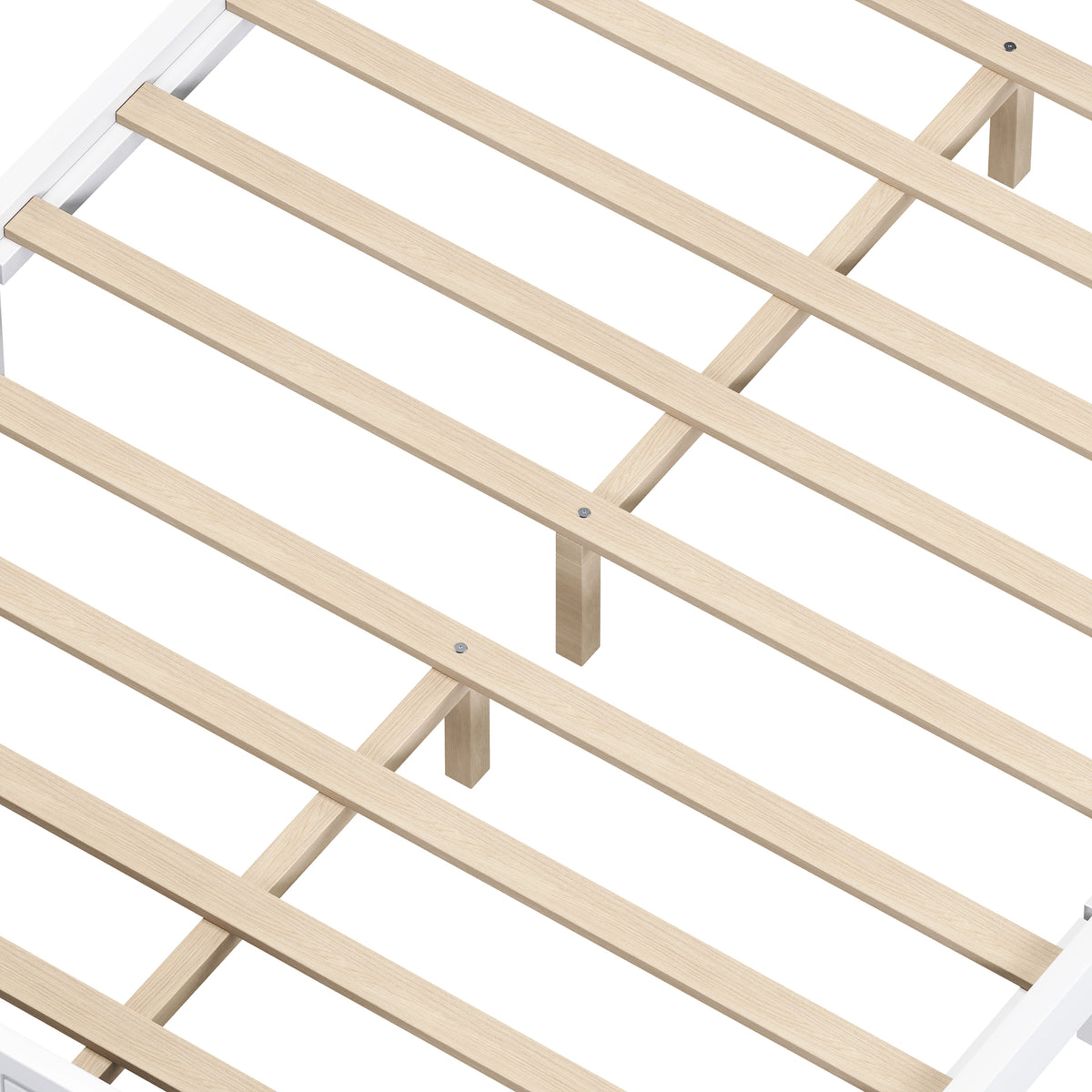 variant-group:rf-n733p360940k|Roomfitters Queen Wood Platform Bed Frame with Curved Headboard, Vintage Style Slat Support, No Box Spring Required, White