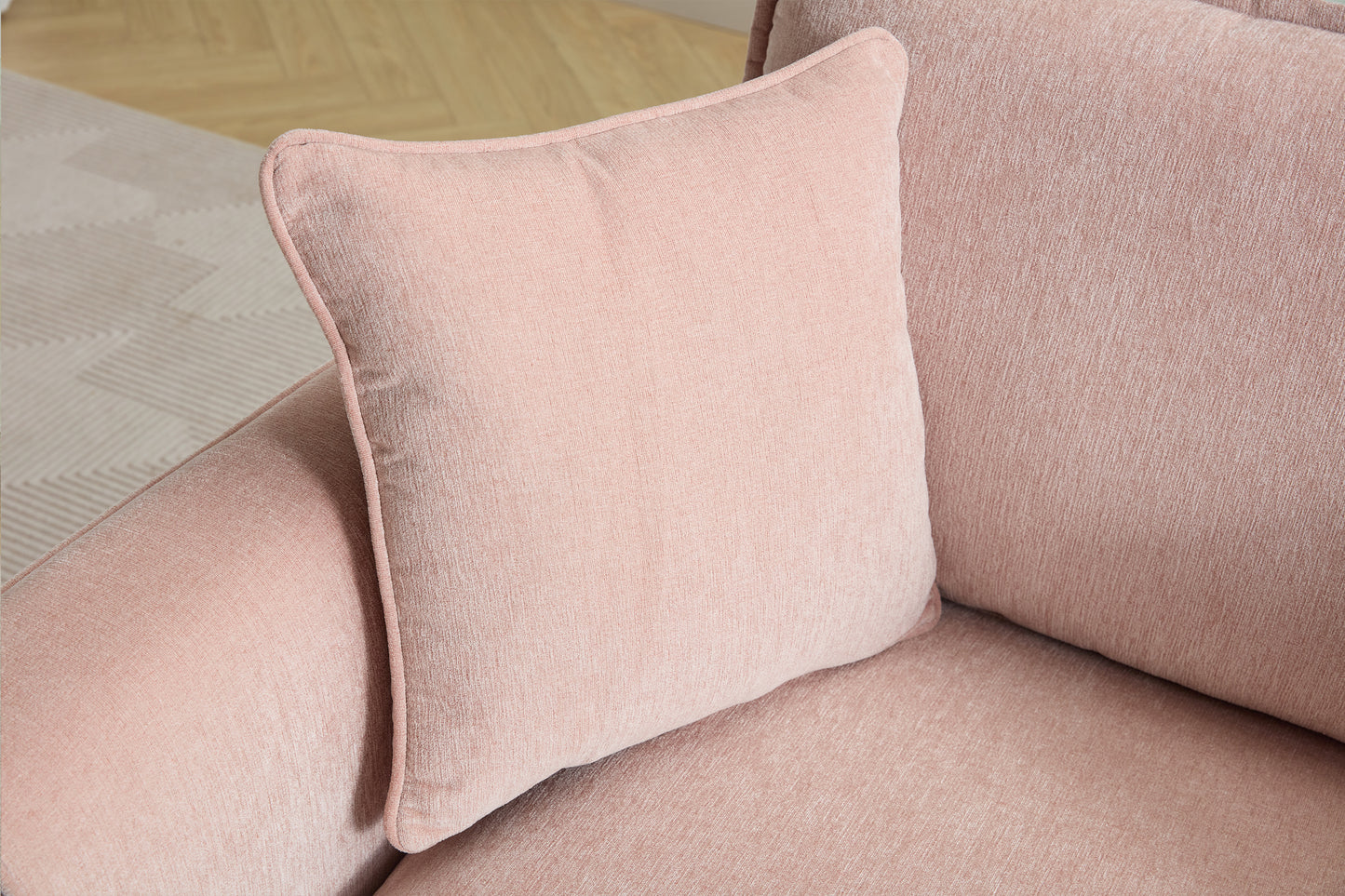 variant-group:rf-n701p379404p|Roomfitters 46.3 Inch Oversized Armchair, Chenille Comfy Accent Chair and a Half Sofa, Rubberwood Legs Pillow, Pink