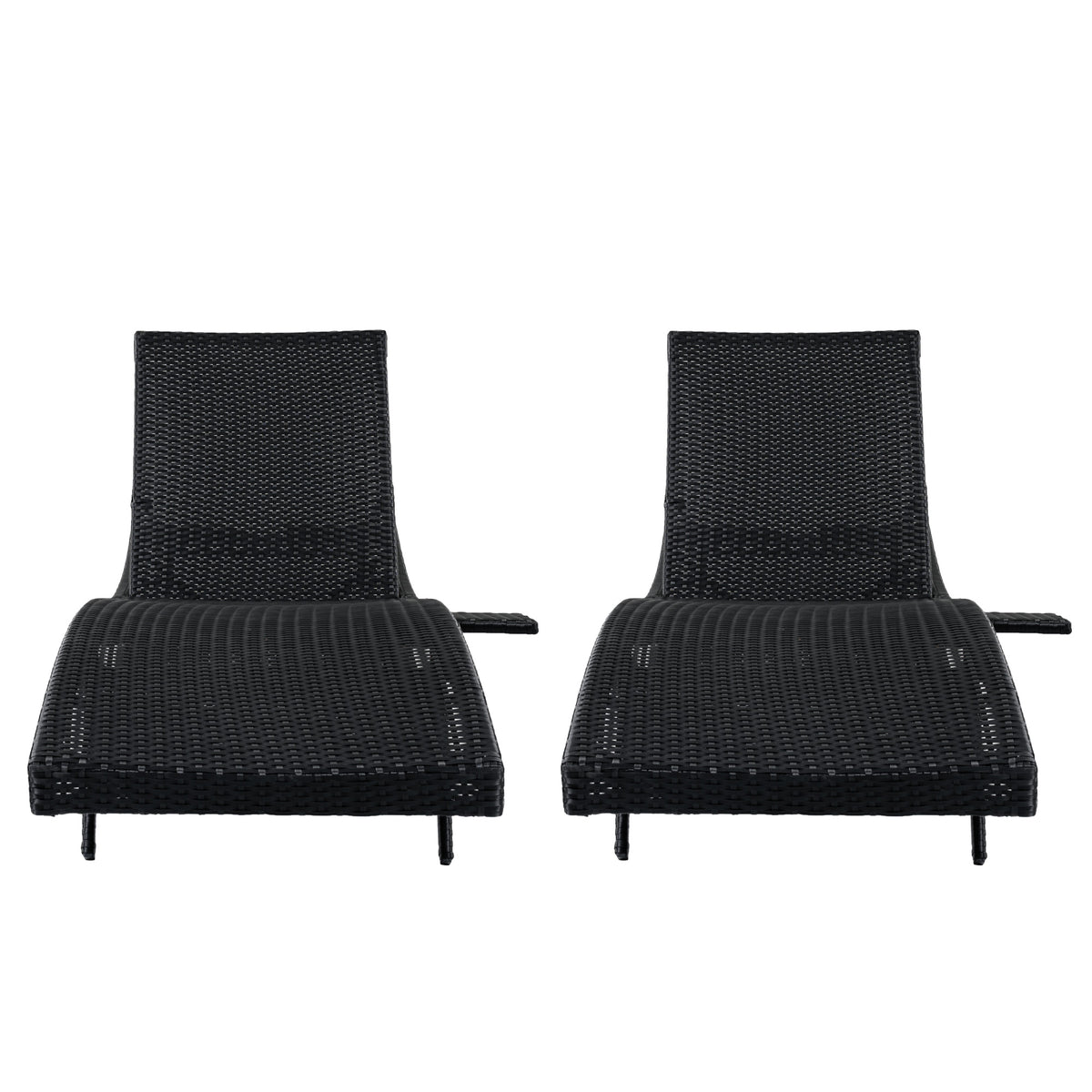 variant-group:rf-n707p395515b|Roomfitters 80"W Patio Chaise Lounge Chairs Set of 2 with Wheels, Folding Table, Adjustable Rattan Loungers, Black