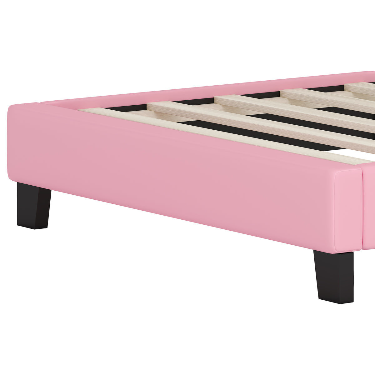 variant-group:rf-n733p180807h|Roomfitters Princess Upholstered Twin Platform Bed with Crown Headboard & Footboard, Cream Pink