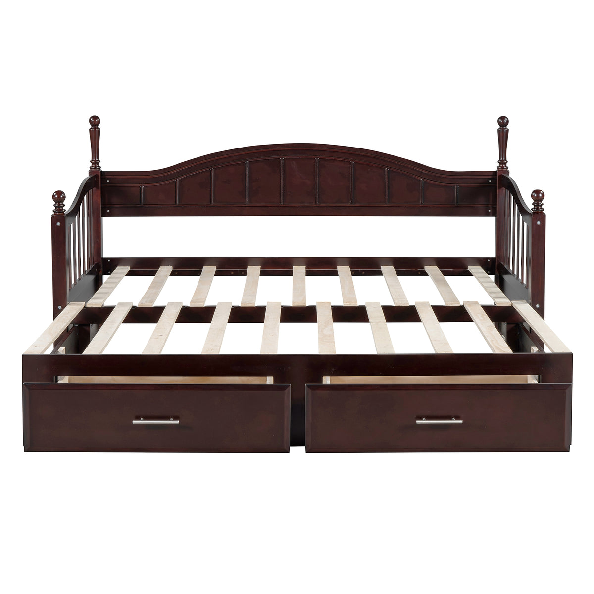 variant-group:rf-n733s173459p|Roomfitters Wooden Twin Size Daybed with Expandable Design, Twin Trundle and Two Practical Storage Drawers, Espresso