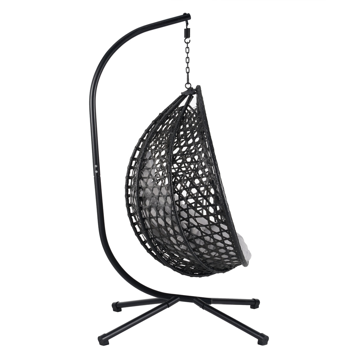 variant-group:rf-n711p255131d|Roomfitters Versatile Hanging Egg Chair for Indoor and Outdoor Use, Black+Gray