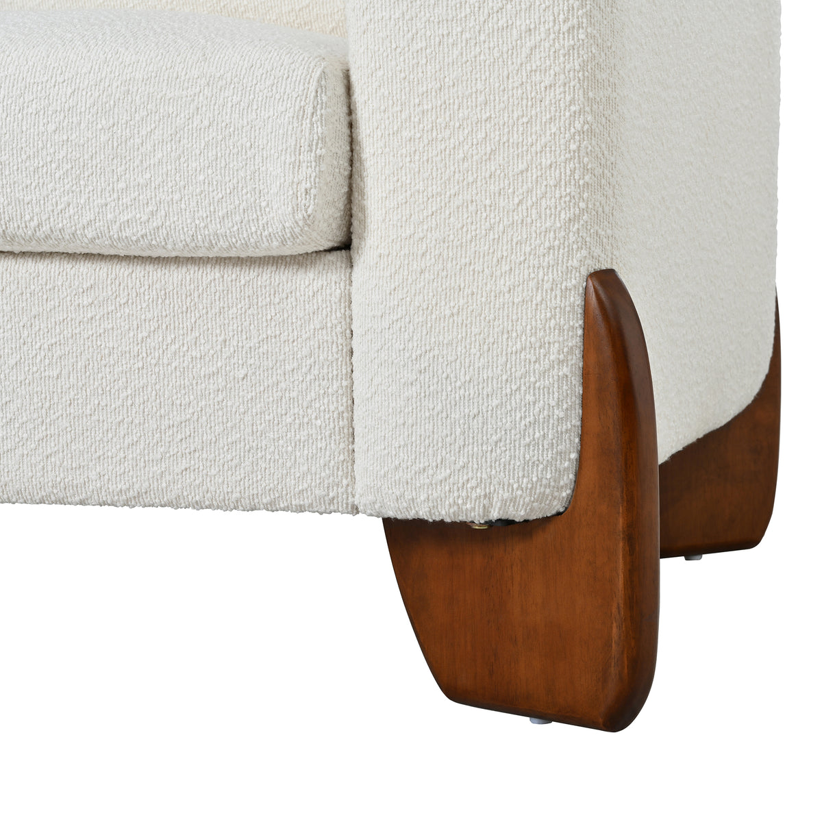 variant-group:rf-n711wy000479aaa|Roomfitters Modern 3-Piece Living Room Sofa Set, Bouclé Fabric Loveseat and 2 Armchairs Pack, Beige Pinewood Lounge