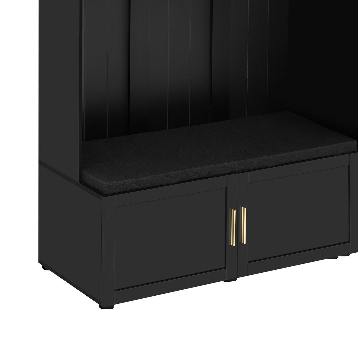 variant-group:rf-n724sj000166aab|Roomfitters American Style 4-in-1 Hall Tree, Upholstered Entryway Bench, Antique Black