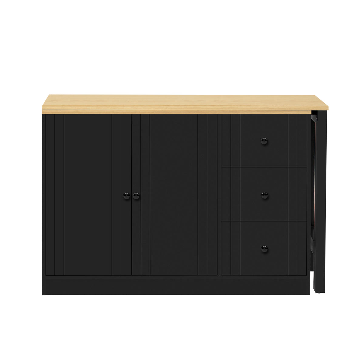 variant-group:rf-n711p334768o|Roomfitters Extendable Sideboard Buffet Cabinet with Storage, Multifunctional Console Table for Dining Room, Black+Natural
