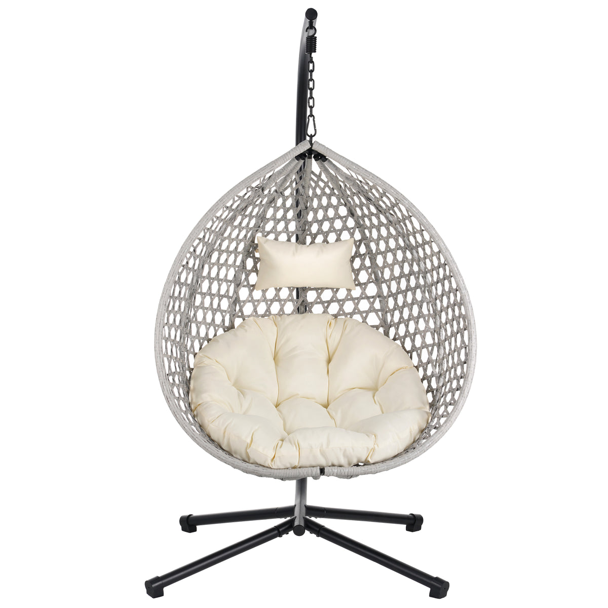 variant-group:rf-n711p255131k|Roomfitters Versatile Hanging Egg Chair for Indoor and Outdoor Use, Gray+Beige